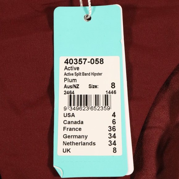 NWT Seafolly X Revolve Active Split Band Hipster in Plum - Picture 7 of 14